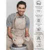 Canvas Long Split-Leg Apron with Adjustable Neck & Tie Straps for Pottery Painting Restaurant Work, Durable Multi-Purpose Design
