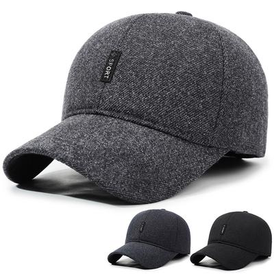 Mittelalterliche Kappe Herren Winter Warme Baseballkappe Baumwollkappe Ohrenschutzkappe