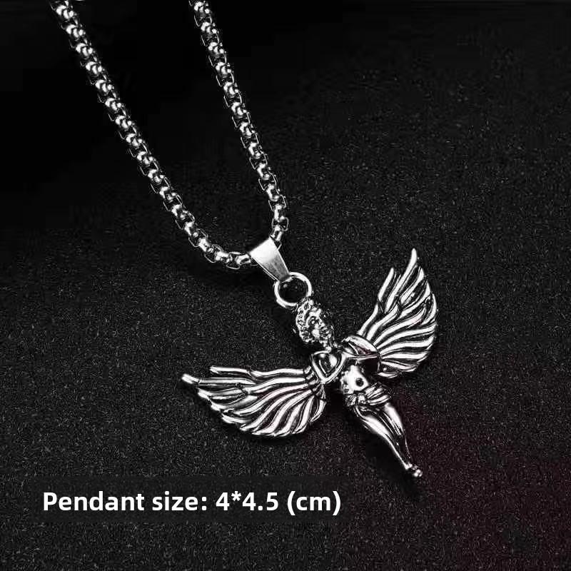 Titanium Steel Necklace Men's Trendy Brand Versatile Collarbone Chain Light Luxury Niche Design High-end Cuban Pendant Neck Chain Accessories