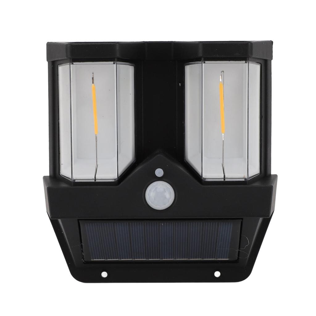 Outdoor Wall Lamp Square 2 Lamps Motion Sensing 3 Modes Solar Powered Waterproof Wall Mounted