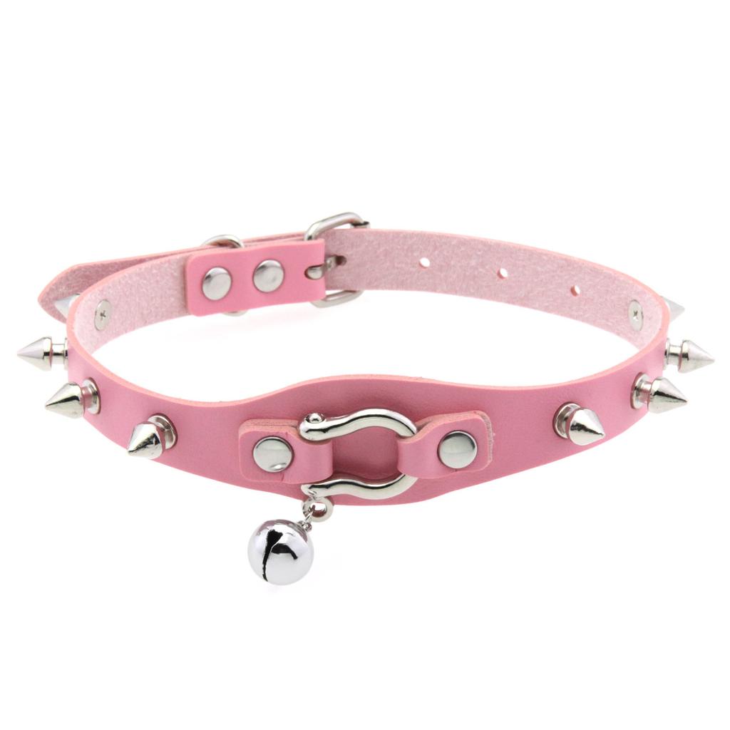 Collana girocollo nera borchiata Rivetto Borchia Punk Rock Campanellino Ecopelle Gotico Collare Donna Chocker Ragazze Harajuku Costume Gioiello Gotico