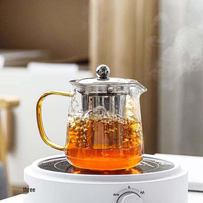 SUSHI CERAMICS High Borosilicate Glass Teapot with Stainless Steel Infuser, 550ml