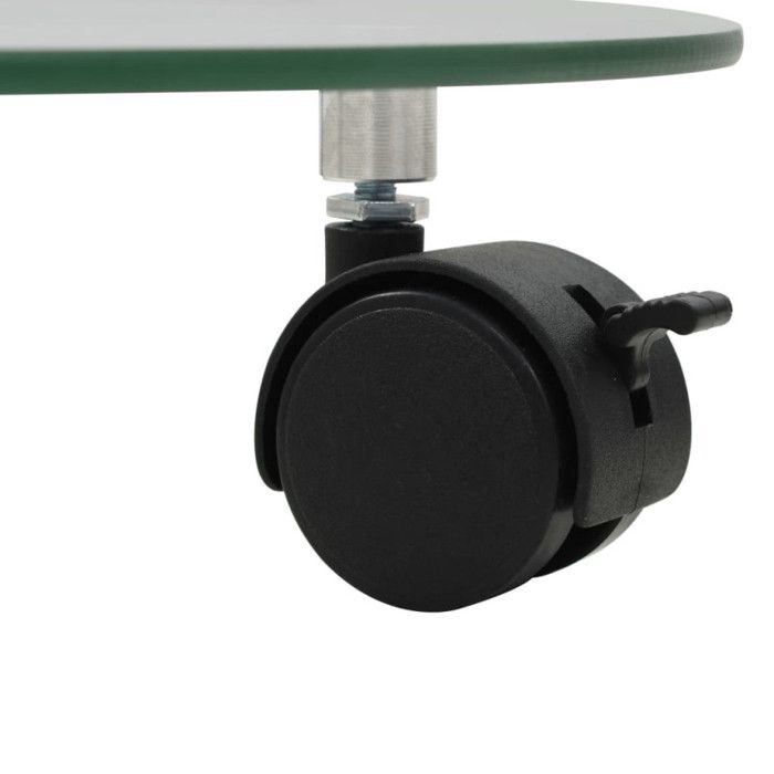 VidaXL Rolling Plant Stands 2 Pcs Tempered Glass 28 Cm Round