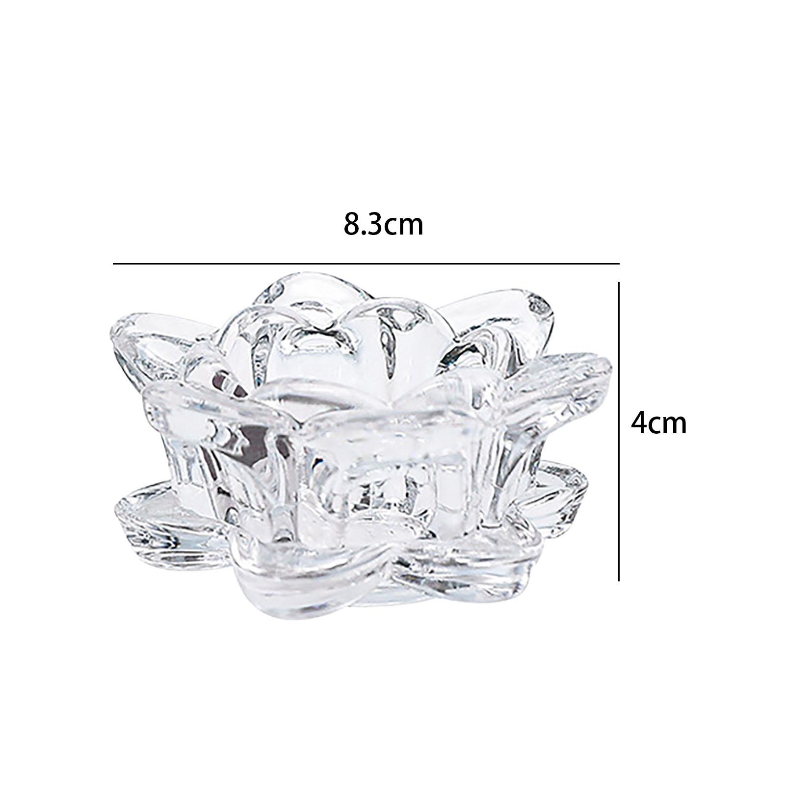 

Glass Lotus Candlestick Dining Room Home Dinner Party Tealight Candle Holder белый