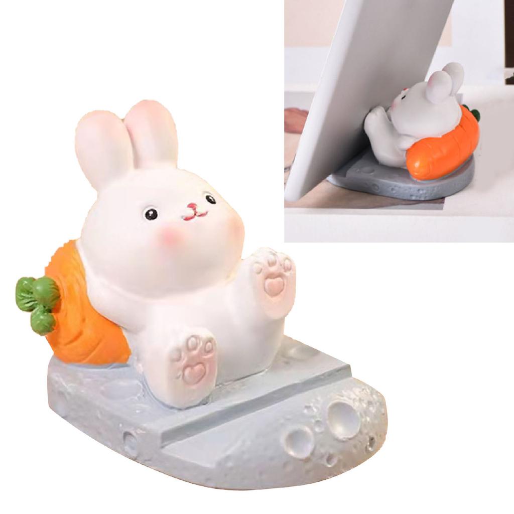 Cute   Cell Phone Stand Cartoon Resin Bunny Phone Holder Desk for Student Room Decoration