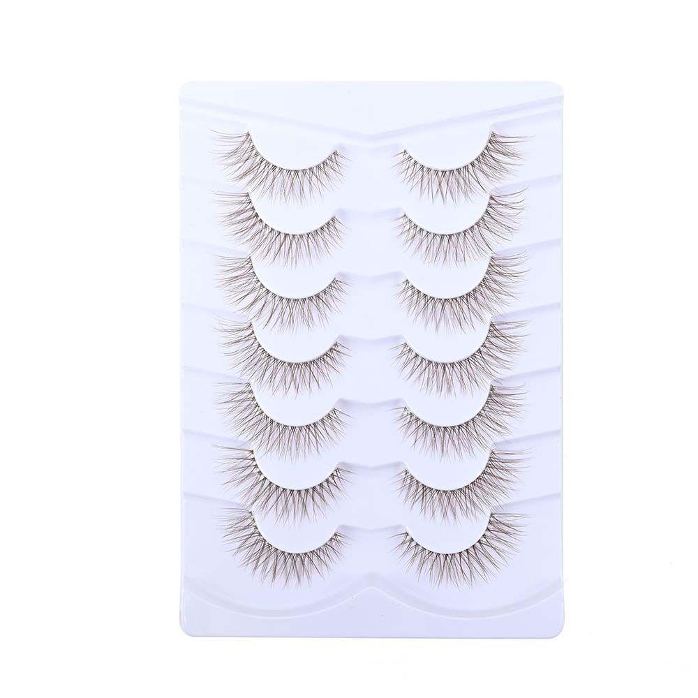 Clear Stem Simulation Eye Eyelashes 3D Curled False Eyelashes  Daily Party and Holiday Stage