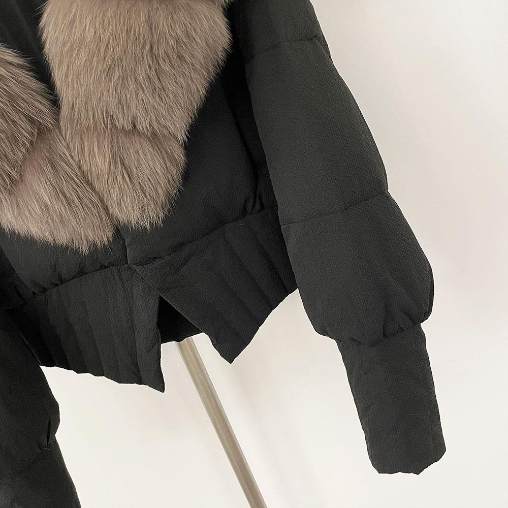 OFTBUY Down Jacket Women 2024 New Winter Natural Real Raccoon Fox Fur Collar Short White Duck Down Coat Thick Warm Casual Outerwear