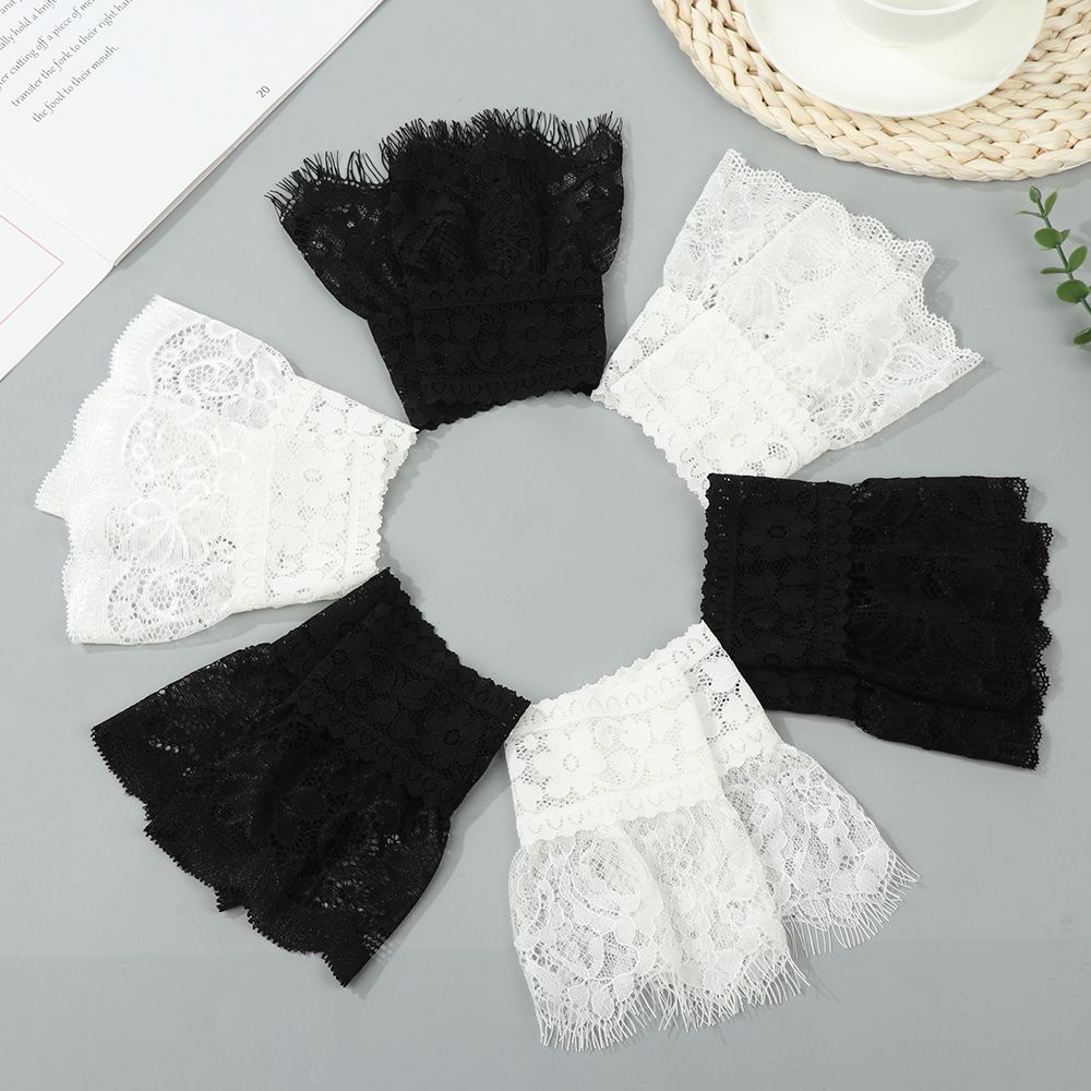 Scar Cover Sweater Decorative Lace Cuffs Ruffles Elbow Sleeve Fake Sleeve Detachable Sleeve Cuffs