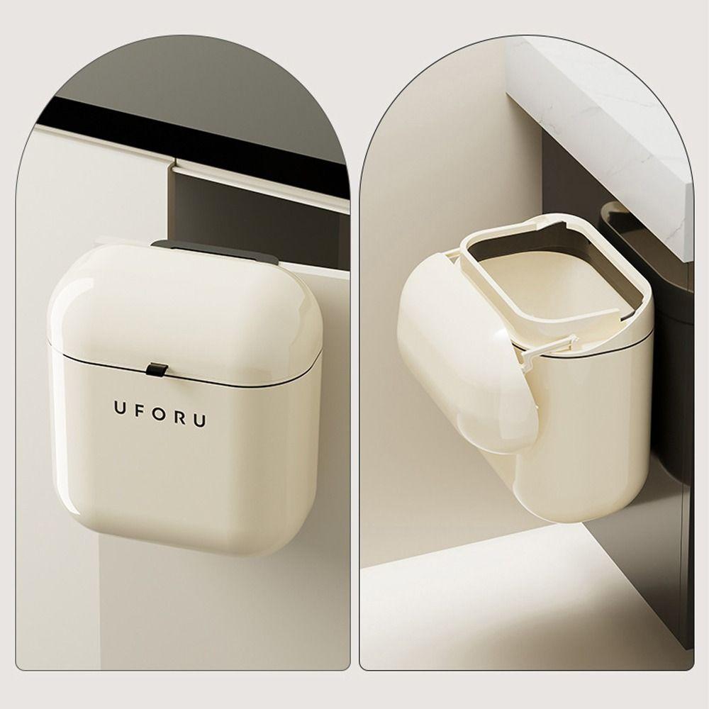 9L/12L Capacity Hanging Trash Can Wall Mounted Waste Bin Space-Saving Wastebasket  Dormitory