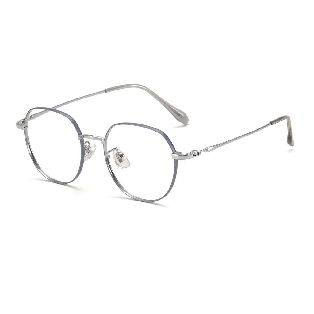 Ultraleichter Damen-Brillenrahmen aus reinem Titan - 49-eckig, Kleiner Rahmen, No-Makeup-Look, Influencer-Stil (98743)