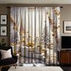 2pcs HD digital white color system dreamy gold light luxury style curtains home decorating style decoration living room bedro