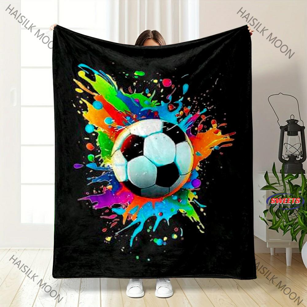 Football Themed Throw Blanket, Soft Bedding, Blanket for Couch Bed Sofa Office, Warm Birthday Christmas Gift Next Day Shipping