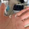 Ol Style Elegant Metal Flower Cluster Stud Earrings For Women Ladies Simplicity Silver Color Flower Earrings Jewelry Accessories