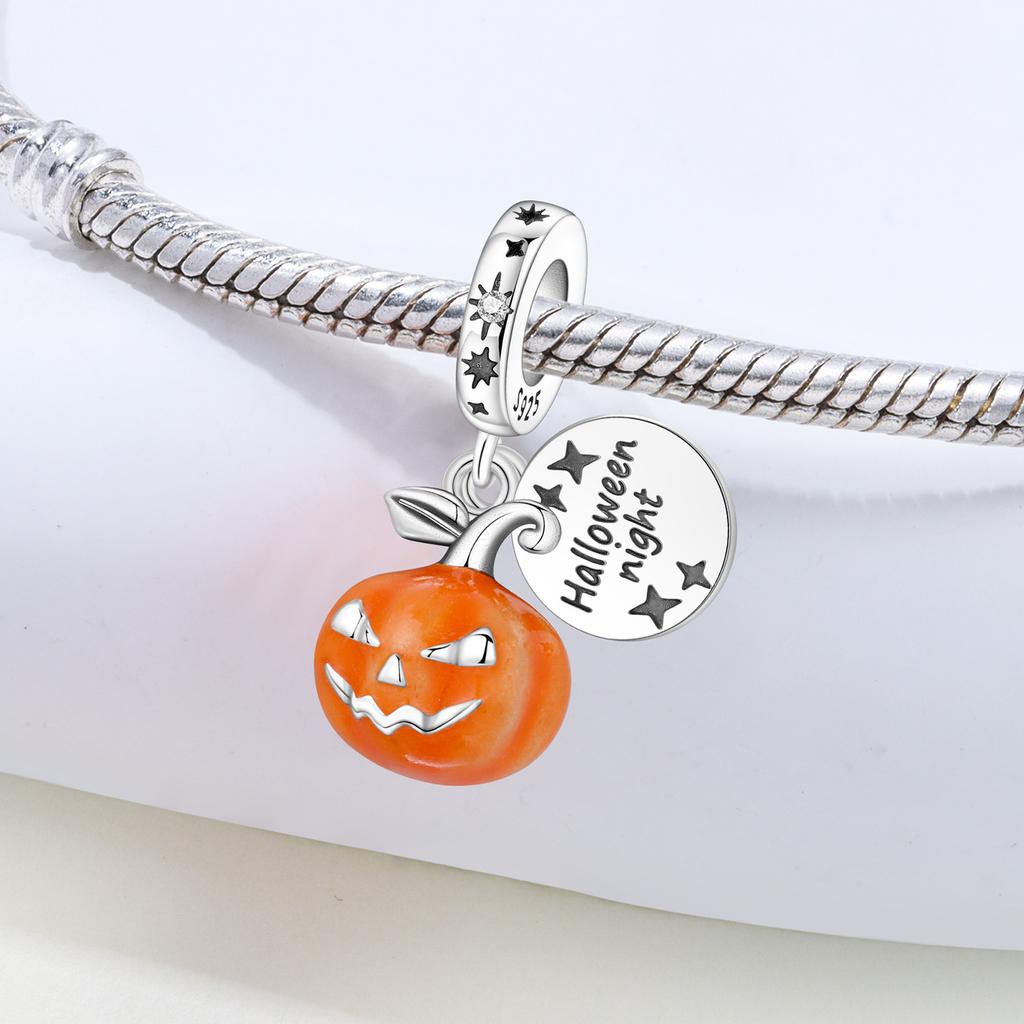 Copper Pumpkin Luminous Pendant Beads Original Bracelet Charm Jewelry Party Diy Trendy Gifts