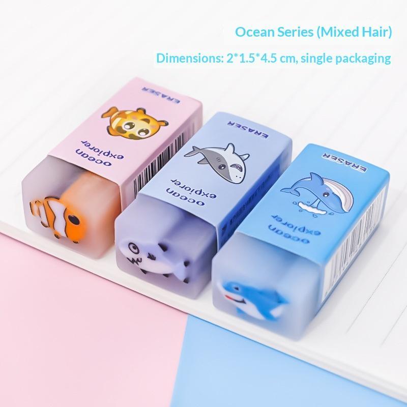 Cute Fruit Jelly Pencil Erasers Non-Toxic Soft Fun Animal Food Shaped Erasers for Kids Student School Stationery Gift