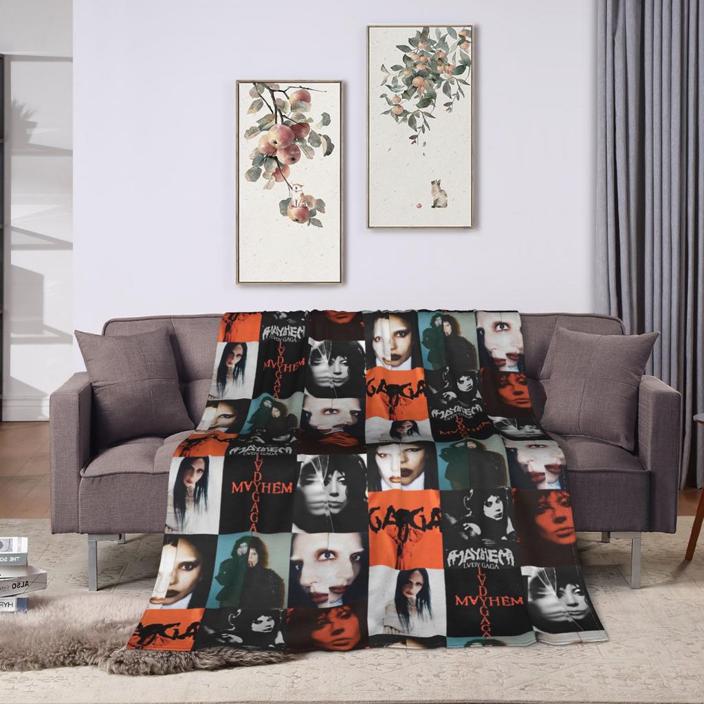 Lady Gaga Abracadabra Mayhem Coperte Flanella Primavera Autunno Coperte Calde Multifunzione per Divano Camera da Letto Copriletti