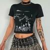 Spring and Summer Hot-selling New European and American Simple and Fashionable Multi-pattern Heat Transfer Trendy Girl Slim Short Sleeves