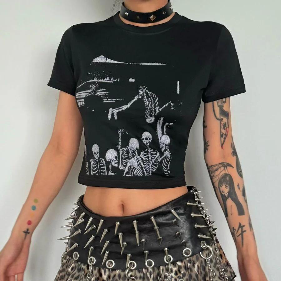 Spring and Summer Hot-selling New European and American Simple and Fashionable Multi-pattern Heat Transfer Trendy Girl Slim Short Sleeves