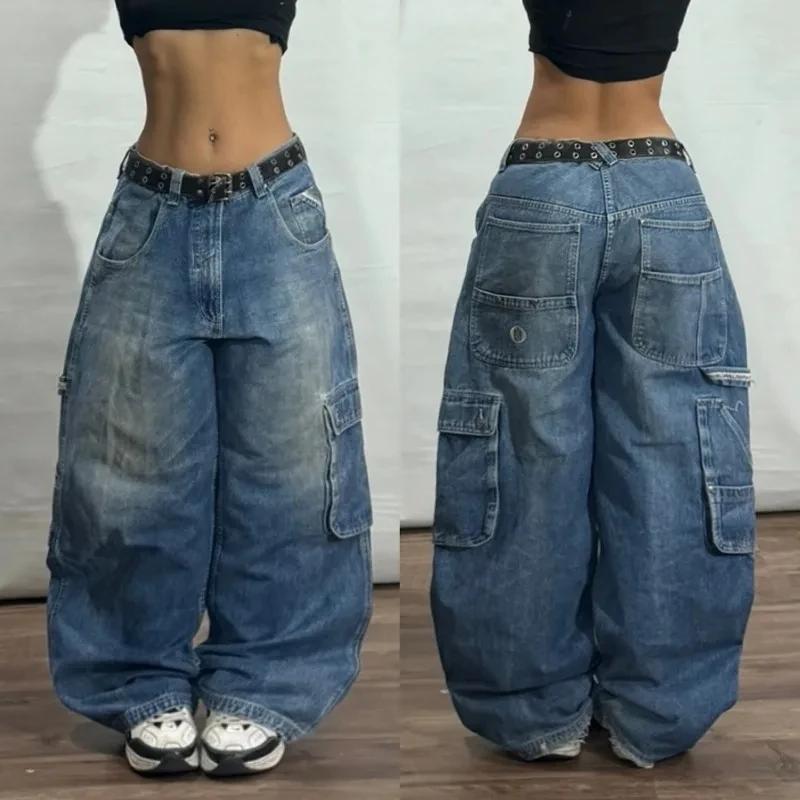 Y2K Amerikanisch Neues Muster Stickerei Baggy Jeans Herren High Street Vintage Hip Hop Mode Lässig Joker Paar Weitbeinige Hose