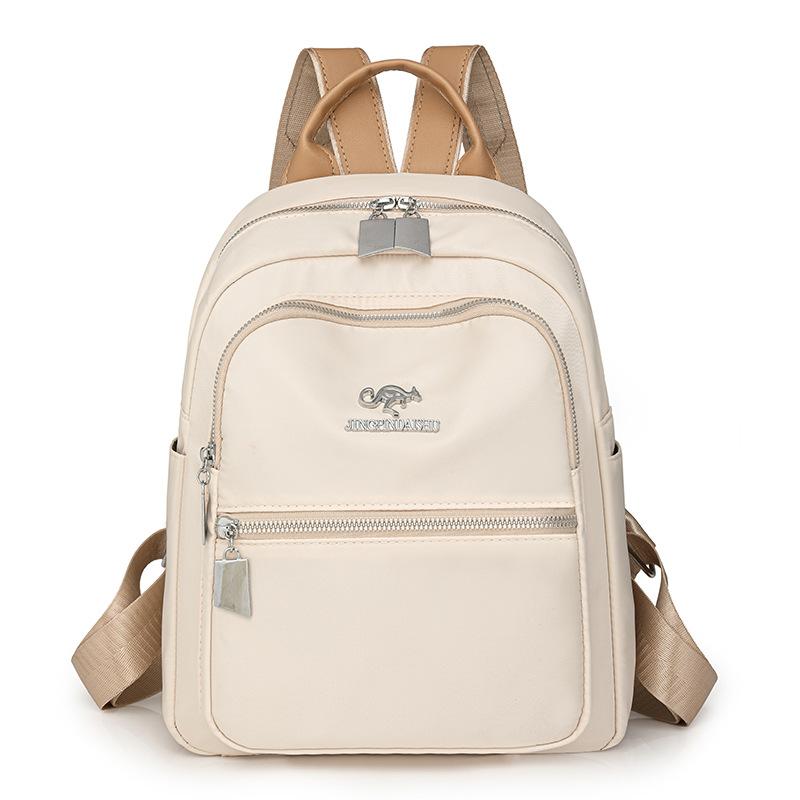 

Нейлоновый женский рюкзак для путешествий на природу, для школьников, многослойный дорожный небольшой рюкзак бежевый