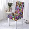 Leopard Print Spandex Chair Covers Stretchy Washable Dining Room Seat Protectors Elastic Slipcovers For Home