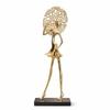 Female Figurine with Ebony Golden Base Form Statue Electroplated Woman Decorative Sculpture