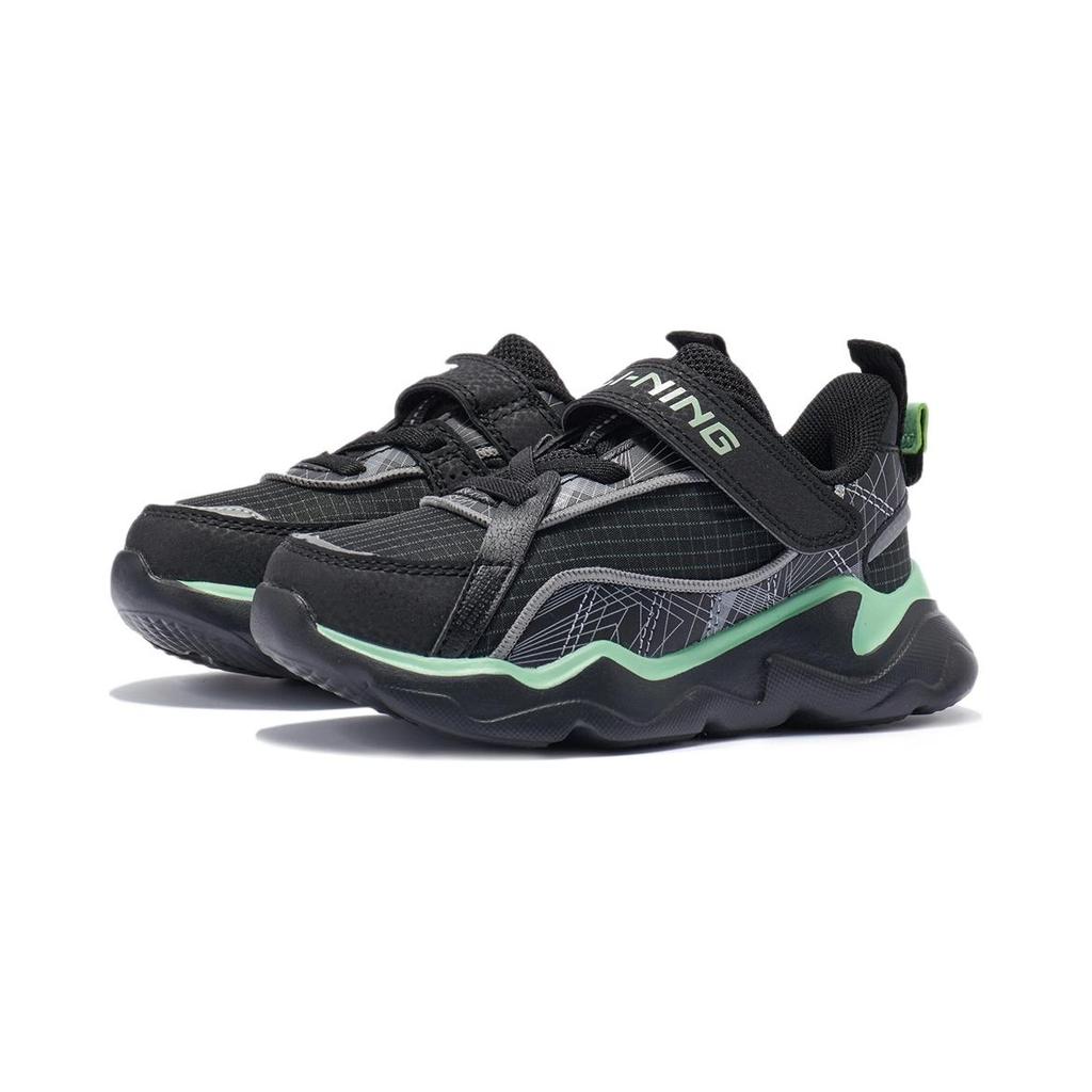 Li Ning Kids Sports Comfortable Daily Shock Absorbing Wear Resistant Breathable Casual Shoes Kids Casual Shoes Black YKNR136-1