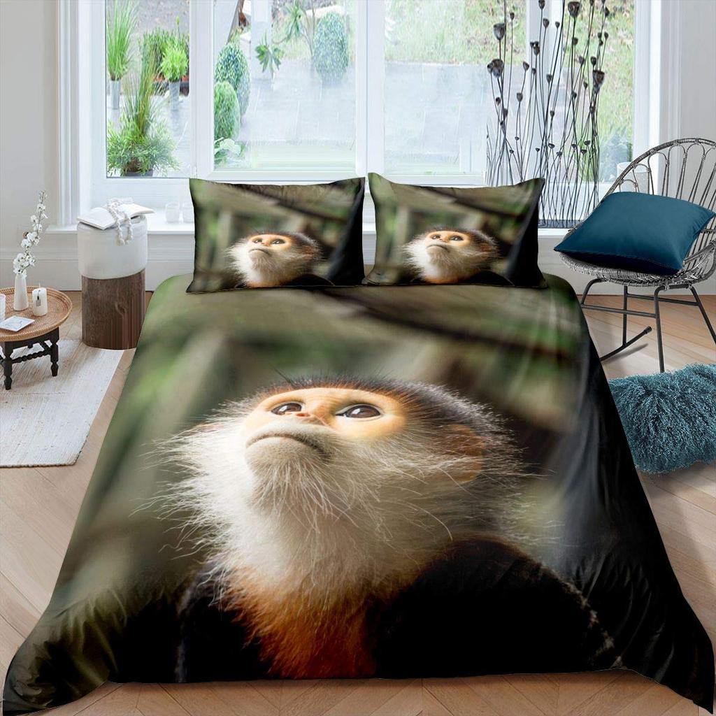 Monkey Duvet Cover SetMonkey Bedding Set Full Queen SizeCute Monkey Comforter CoverCartoon Animal Comforter Cover Set 2/3pcs