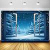Christmas Window Snow Scence Photography Backgrounds Photozone Xmas Tree Gift Snowman Backdrops Kids Baby Photo Studio Photocall