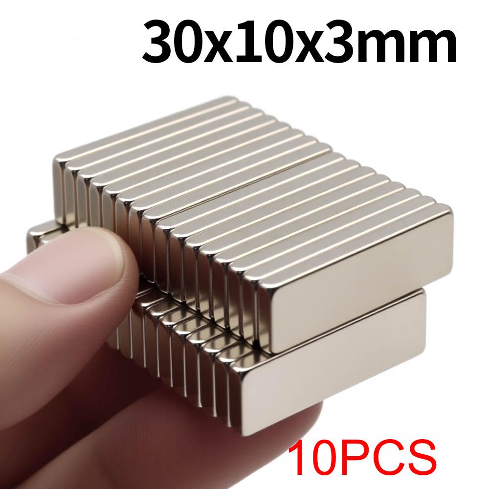 30x10x3mm Superstarker Neodym-Magnet N35 NdfeB Permanentmagnetischer Magnetblock Leistungsstarke Magnete Kühlschrank
