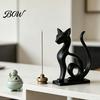Fine Craftsmanship Collectibles Minimalist 3D Printed Cat Figurine, Decorative Animal Statue Ornament, Creative Elegant Gift for Home Small