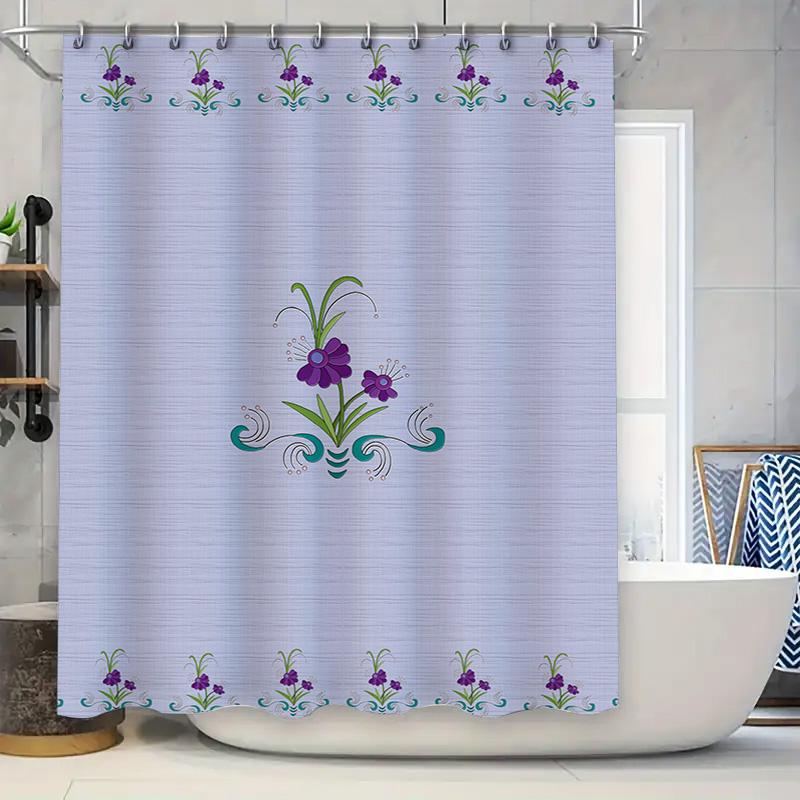 

Seashell Print Shower Curtain: Waterproof Fabric For Bathroom Decor Blue Brown Colors Available W60H190(CM)-1 Pcs