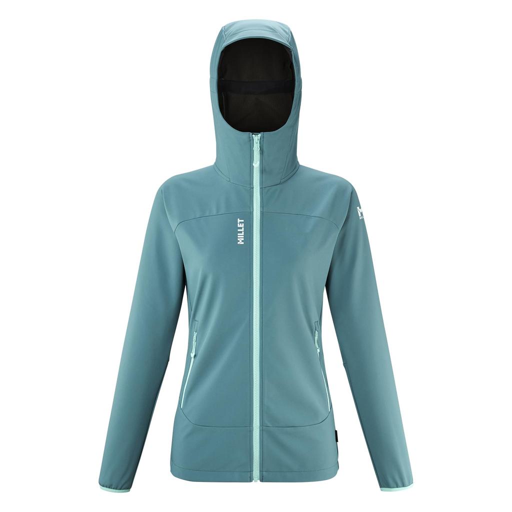 Millet Fusion Shield Hoodie Windproof Jacket MIV9589 Hydro Size L (Women's) (New Logo)