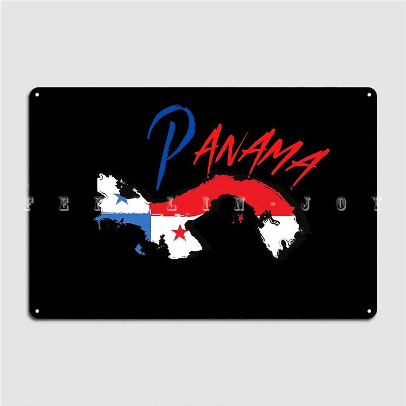 Mfoever Panama Flag Panama Map Panama Sticker Panama Design Metal Plaque Poster Club Party Bar Cave Classic Plaques Tin Sign Posters 20x30cm(7.8x11.8inch)