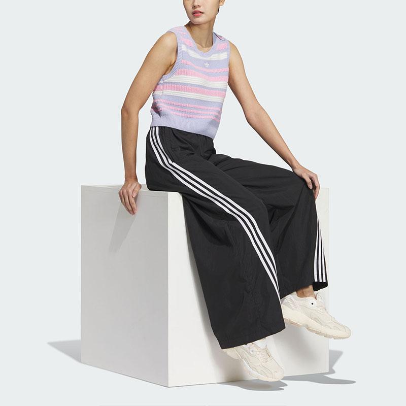 Adidas Originals Knit Striped Tank Top With Logo Embroidery Women Tops Light-Purple JI7053