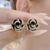 Black Camellia Earrings