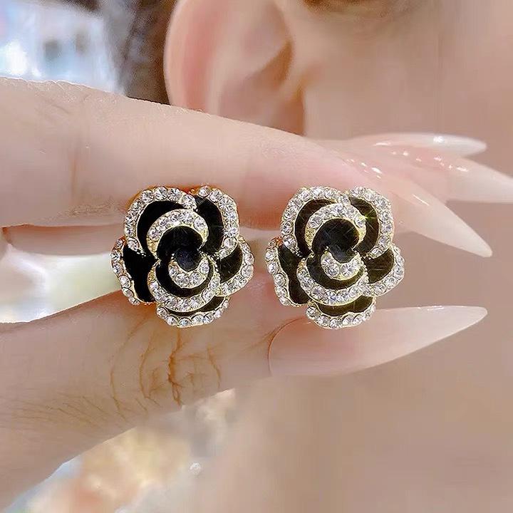 Elegant 2023 Camellia Stud Earrings - S925 Silver Floral Jewelry for Women