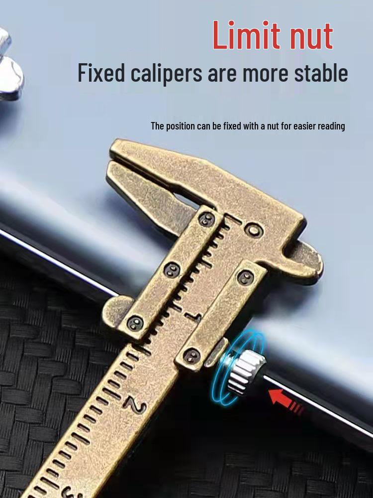 Portable Mini Vernier Caliper Keychain 0-40mm Zinc Alloy Measuring Tool Pendant