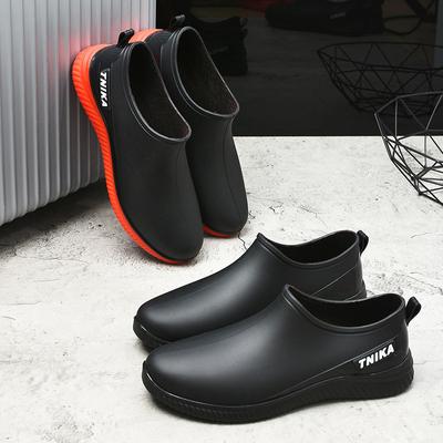Men's Low Cut Fashionable Anti Slip Waterproof Wear Resistant Rain Shoes Rubber Shoes