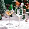 Christmas Themed Wine Glass Goblet High Stem Drinking Cup for Festival Holiday Party Decoration and Toasting Drinkware