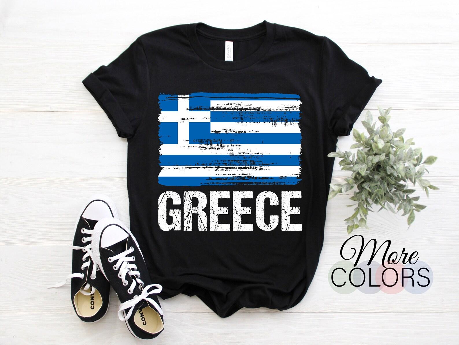 Greece Greek Flag Pride Vintage Gift T-Shirt, Heritage Patriotic Born Greece Roots, Travel Vacation Present Friday Family Sport Teams TShirt 100