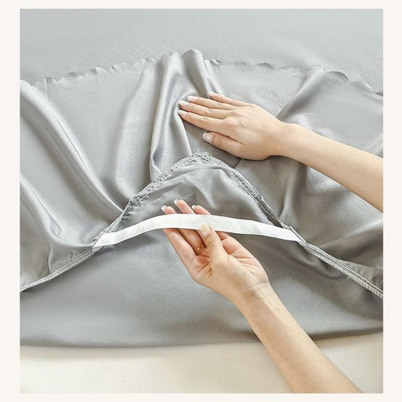 White Ruffled Bed Skirt Solid Color Dust Ruffle Cover with Elastic Cotton Washed Bedspread Non-Slip Mattress Protector Four Season Universal Bedding
