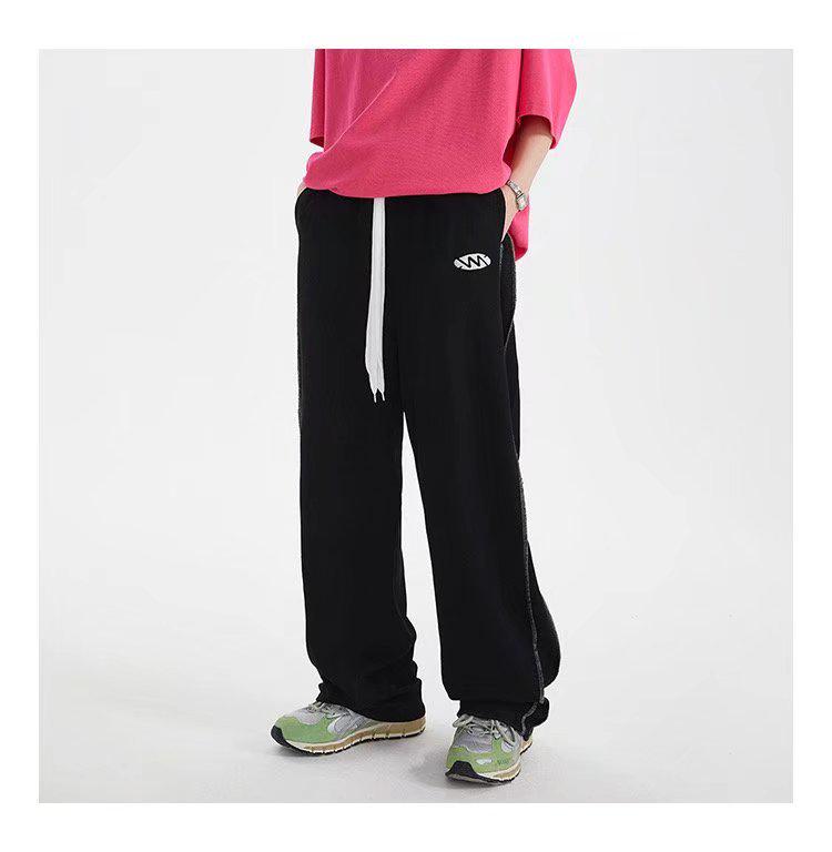 Herren Trendige Bodenlange Weitbein-Sweathose - Gerades Bein, Lockere Passform, Lässiger Fall für Frühling & Herbst