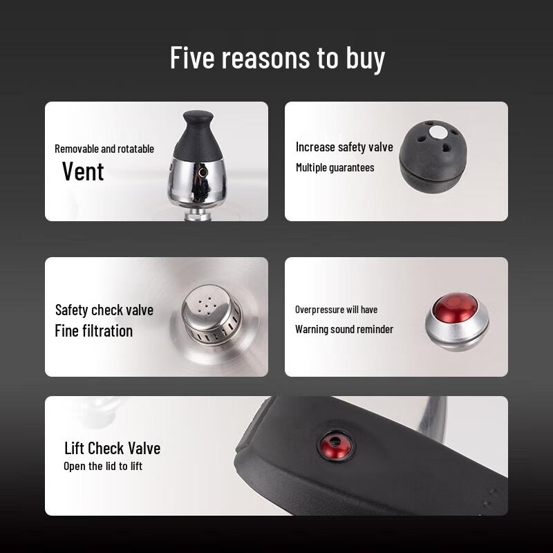 Double Happiness 304 Stainless Steel Pressure Cooker