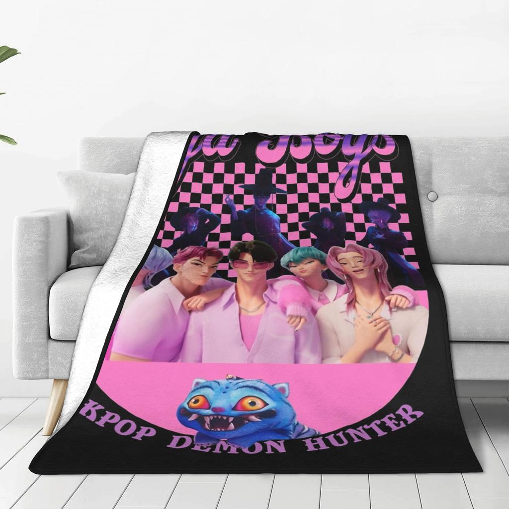Saja jongens Kpop Demonenjagers Huntrix Deken Fleece Herfst/Winter Multifunctionele Warme Worpdeken voor Thuis Auto Spreien