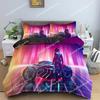 Retro Bedding Set Abstract Duvet Cover Set Waves And Sunset Pattern Comforter Cover With Pillowcase King Queen Home Textiles
