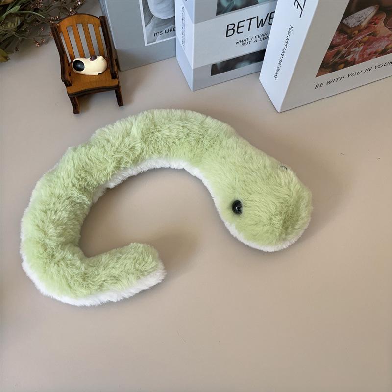 Set de jucărie de pluș cu șarpe verde și brățară - cadou drăguț pentru copii