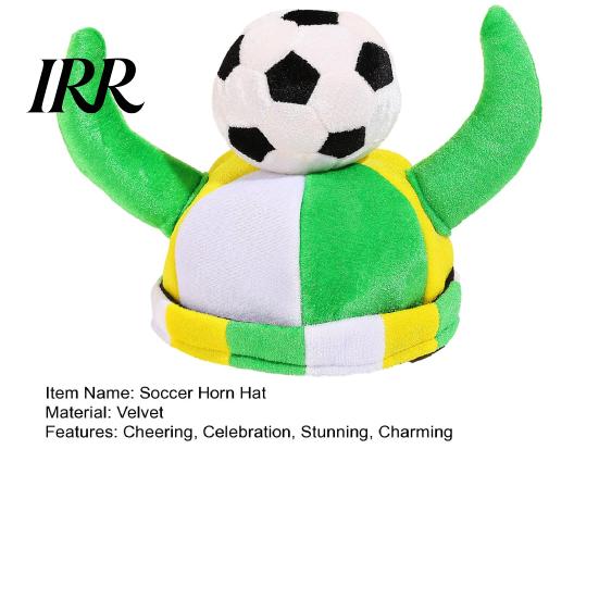Photogenic Soccer Accessory Horn Hat, Funny Sports Themed Cheering Cap, Plush Eye-catching Football Hat Fan Headwear for Concerts, Game Day,