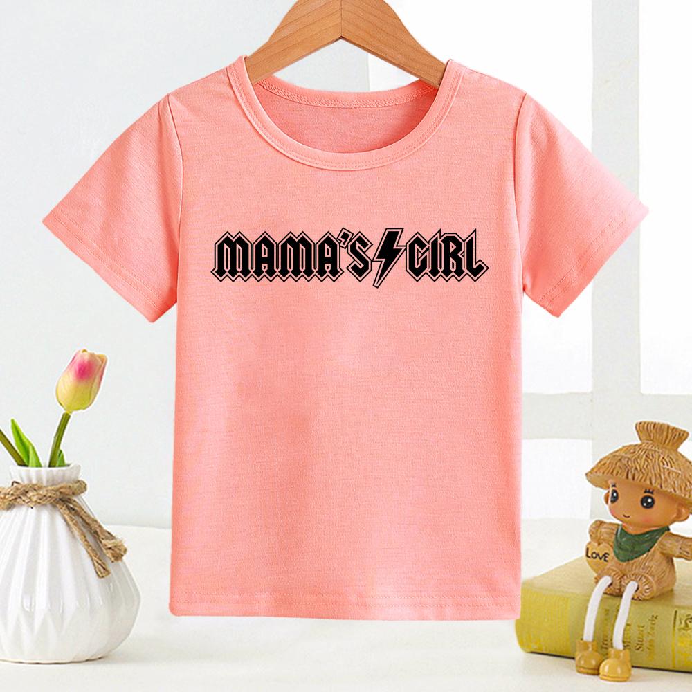 Mamas Boy Letter Kids Tshirt  Euroamerican Fashion Letterprinted Childrens Tshirt for Boys Girls Summer Polyester Fabric