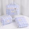"Large Capacity Cherry Cat Quilted Cosmetic Bag – Cute & High-Value for Students"